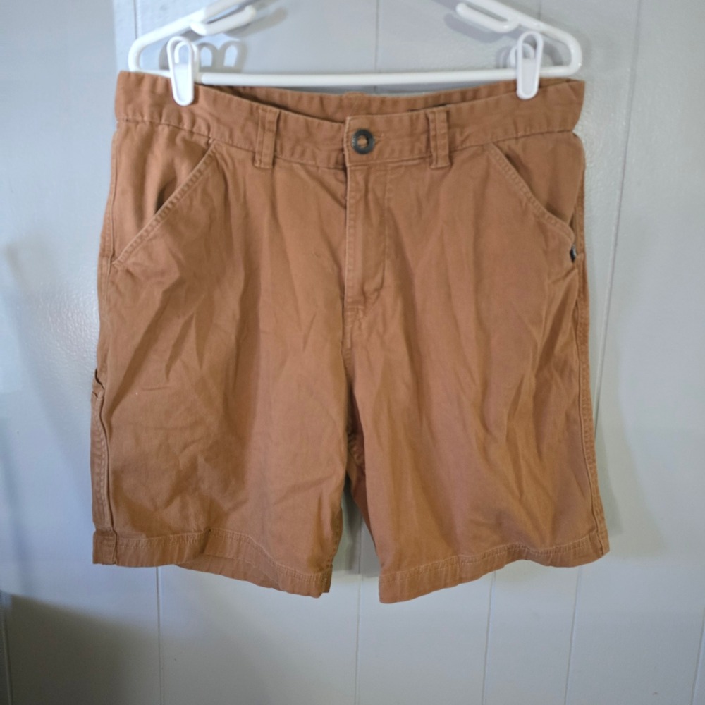 Volcom‎ Utility Shorts Mens 36 Brown Cotton Canvas Carpenter Workwear